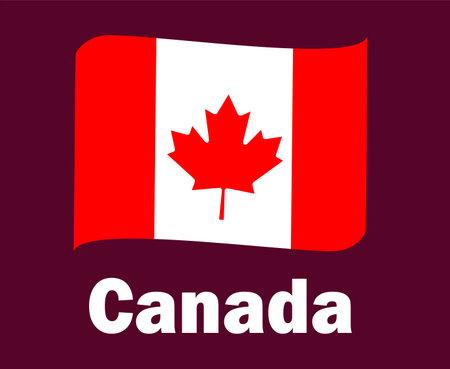 Canada Flag Ribbon With Names Symbol Design North America football Final Vector North American Countries Football Teams Illustrationのイラスト素材
