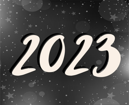 2023 Year White Abstract Vector Illustration Design With Black And White Gradient Backgroundのイラスト素材