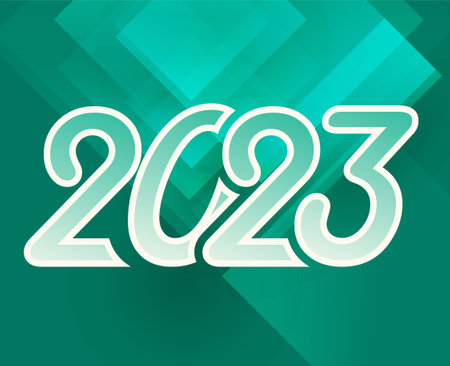 2023 Year White And Green Abstract Vector Illustration Design With Green Gradient Background