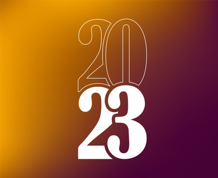 2023 New Year Holiday White Abstract Vector Illustration Design With Brown Gradient Background