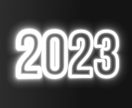 2023 New Year Holiday White Abstract Vector Illustration Design With Black Backgroundのイラスト素材