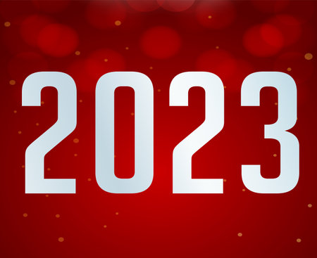 2023 Happy New Year Holiday Abstract Vector Illustration Design With Red Gradient Background