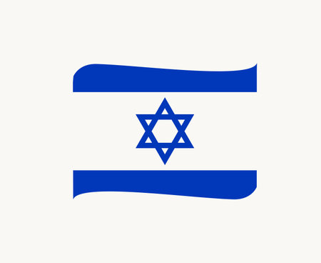 Israel Flag Emblem Ribbon Middle East country Icon Vector Illustration Abstract Design Elementのイラスト素材
