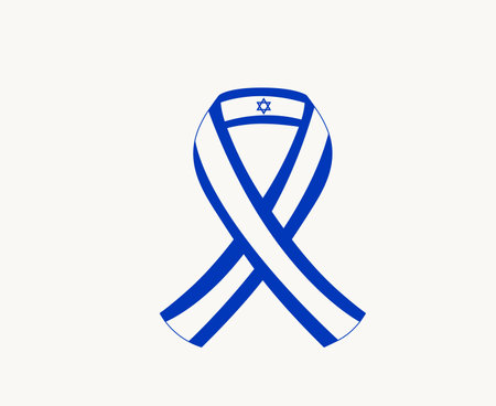 Israel Ribbon Emblem Flag Middle East country Icon Vector Illustration Abstract Design Elementのイラスト素材