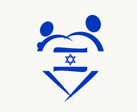 Israel Flag Ribbon Emblem Abstract Symbol Vector illustration Designのイラスト素材