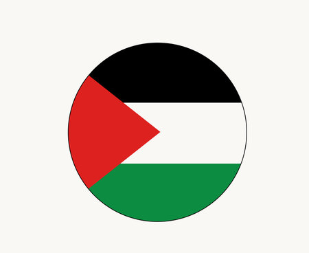 Palestine Flag Emblem Symbol Middle East country Icon Vector Illustration Abstract Design Elementのイラスト素材