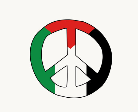 Palestine Symbol Peace Flag Emblem Middle East country Abstract Vector illustration Designのイラスト素材