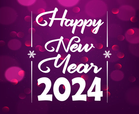 2024 Happy New Year Holiday Design White Abstract Vector Logo Symbol Illustration With Gradient Backgroundのイラスト素材