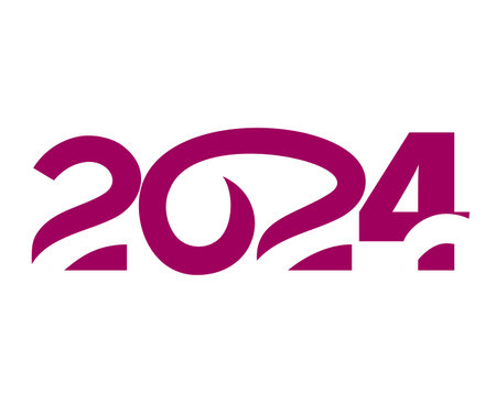 2024 New Year Holiday Design Pink Abstract Vector Logo Symbol Illustrationのイラスト素材