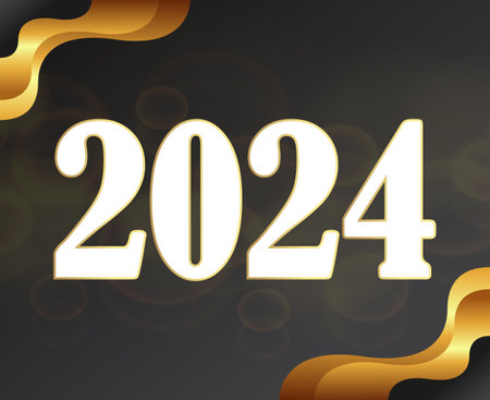 2024 Happy New Year Holiday Graphic Design Abstract Vector Logo Symbol Illustrationのイラスト素材
