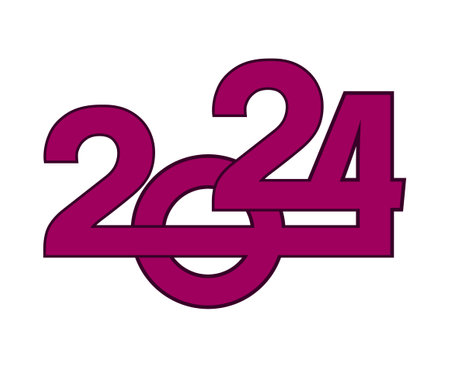 2024 Happy New Year Abstract Purple Graphic Design Vector Logo Symbol Illustrationのイラスト素材