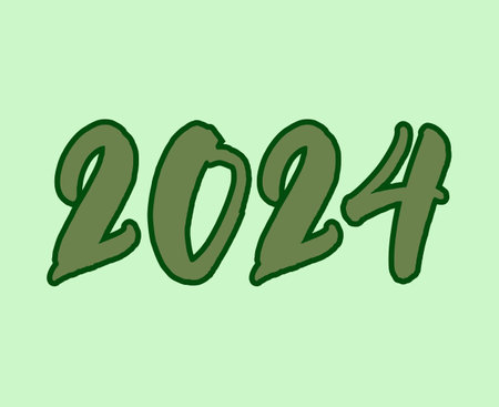 2024 Happy New Year Abstract Green Graphic Design Vector Logo Symbol Illustration