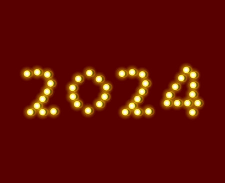 2024 Happy New Year Abstract Graphic Design Vector Logo Symbol Illustration With Maroon Background