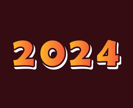 2024 Happy New Year Abstract Orange And White Graphic Design Vector Logo Symbol Illustration With...