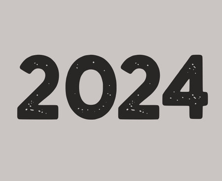 2024 Happy New Year Abstract Gray Graphic Design Vector Logo Symbol Illustrationのイラスト素材