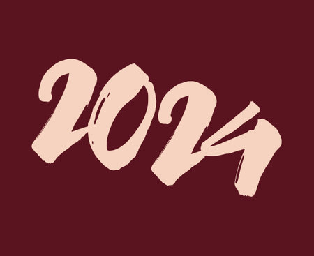 2024 Happy New Year Abstract Maroon Graphic Design Vector Logo Symbol Illustrationのイラスト素材