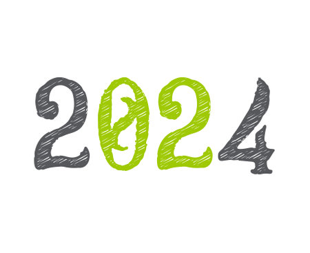 2024 Happy New Year Abstract Gray And Green Graphic Design Vector Logo Symbol Illustrationのイラスト素材