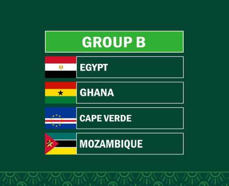 African Flags Nations 2023 Group B Teams Countries African Football Symbol Logo Design Vector Illustrationのイラスト素材