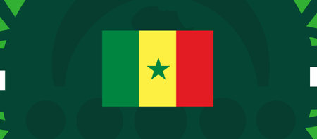 Senegal Flag African Nations 2023 Teams Countries African Football Symbol Logo Design Vector Illustrationのイラスト素材