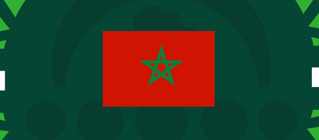 Morocco Flag African Nations 2023 Teams Countries African Football Symbol Logo Design Vector Illustrationのイラスト素材