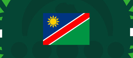 Namibia Flag African Nations 2023 Teams Countries African Football Symbol Logo Design Vector Illustrationのイラスト素材