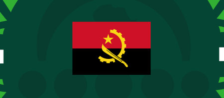 Angola Flag African Nations 2023 Teams Countries African Football Symbol Logo Design Vector Illustrationのイラスト素材