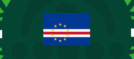 Cape Verde Flag African Nations 2023 Teams Countries African Football Symbol Logo Design Vector Illustrationのイラスト素材