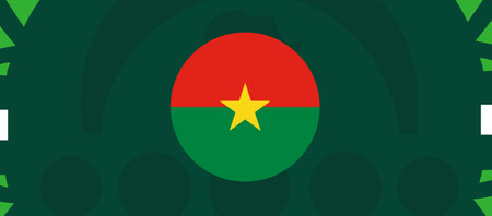 Burkina Faso Flag Emblem African Nations 2023 Teams Countries African Football Symbol Logo Design Vector Illustrationのイラスト素材