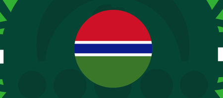 Gambia Flag Emblem African Nations 2023 Teams Countries African Football Symbol Logo Design Vector Illustrationのイラスト素材