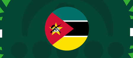 Mozambique Flag Emblem African Nations 2023 Teams Countries African Football Symbol Logo Design Vector Illustrationのイラスト素材