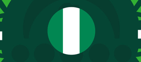 Nigeria Flag Emblem African Nations 2023 Teams Countries African Football Symbol Logo Design Vector Illustrationのイラスト素材