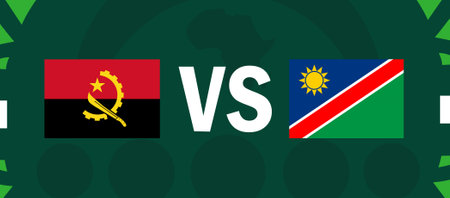 Angola And Namibia Match Flags African Nations 2023 Emblems Teams Countries African Football Symbol Logo Design Vector Illustrationのイラスト素材