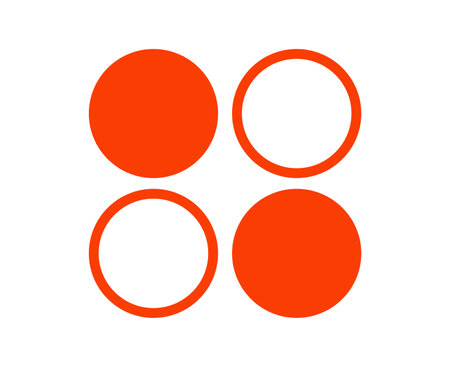 Circle Shape And Outline Stroke Collection Symbol Orange Element Vector Graphic Design Illustrationのイラスト素材