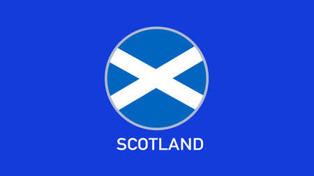 Scotland Flag Emblem Teams European Nations 2024 Abstract Countries European Germany Football Symbol Logo Design Vector Illustrationのイラスト素材
