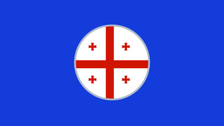 Georgia Flag Emblem European Nations 2024 Teams Countries European Germany Football Symbol Logo Design Vector Illustrationのイラスト素材