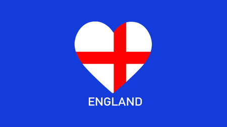 England Flag Heart Teams European Nations 2024 Abstract Countries European Germany Football Symbol Logo Design Vector Illustrationのイラスト素材