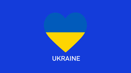 Ukraine Emblem Heart Teams European Nations 2024 Symbol Abstract Countries European Germany Football Logo Design Vector Illustrationのイラスト素材