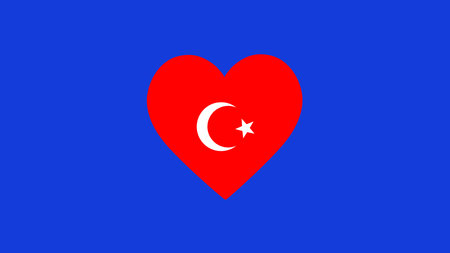 Turkiye Flag Heart European Nations 2024 Teams Countries European Germany Football Symbol Logo Design Vector Illustrationのイラスト素材