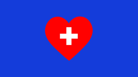 Switzerland Emblem Heart European Nations 2024 Teams Countries European Germany Football Symbol Logo Design Vector Illustrationのイラスト素材