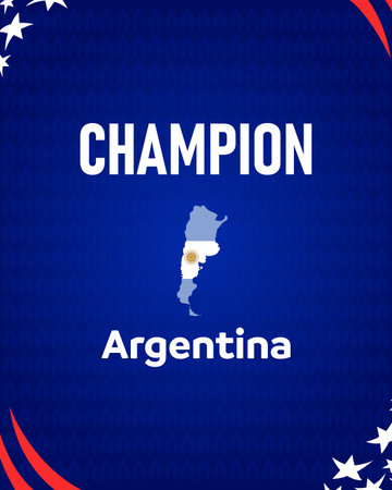 Argentina Champion Flag Map American Football USA 2024 Abstract Design Teams Countries Symbol Logo Vector Illustrationのイラスト素材