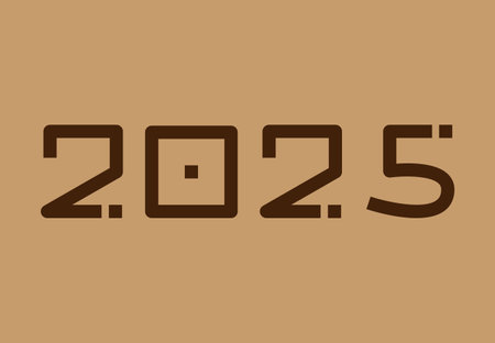 Happy New Year 2024 Abstract Brown Design  Symbol Vector Illustrationのイラスト素材