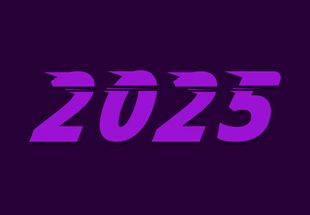 Happy New Year 2024 Abstract Purple Design Symbol Vector Illustrationのイラスト素材