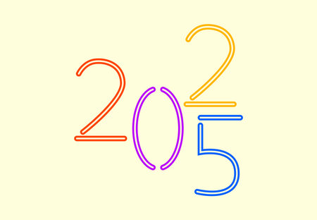Happy New Year 2025 Design Multicolor Abstract Vector Illustration