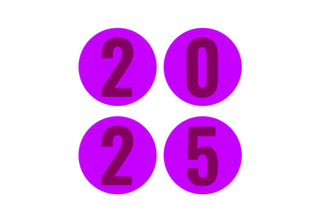 2025 Happy New Year Design Purple Abstract Vector Illustrationのイラスト素材