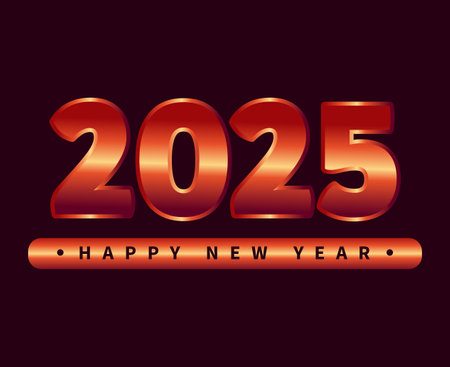 Happy New Year 2025 Design Elegant Abstract  Symbol Vector Illustrationのイラスト素材