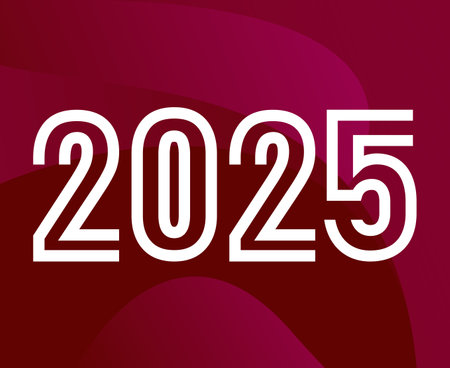 2025 Happy New Year Design Pink And White Festive Abstract   Symbol Vector Illustrationのイラスト素材