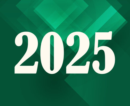 2025 Happy New Year Green And White Design Abstract Symbol Vector Illustrationのイラスト素材