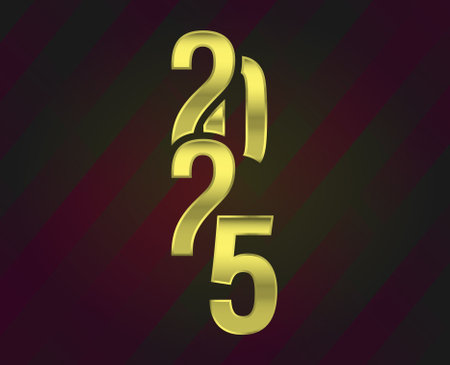 2025 Happy New Year Gold Design Elegant Abstract   Symbol Vector Illustrationのイラスト素材
