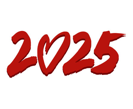 2025 Happy New Year Red Design Elegant Abstract Vector Illustrationのイラスト素材