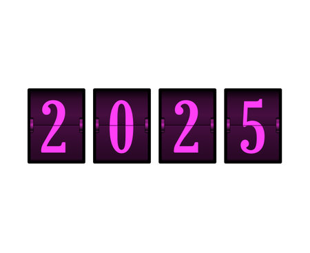2025 Happy New Year Purple Counter Design Elegant Abstract Vector Illustrationのイラスト素材